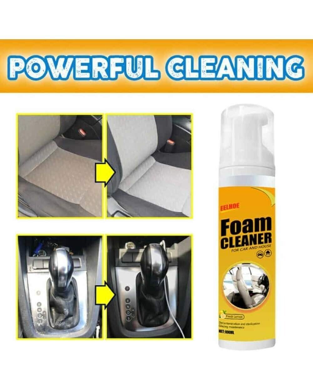 💥Home Cleaning Foam Cleaner Spray Multi-purpose Anti-aging Cleaner Tools for Car Interiors or Home Appliance